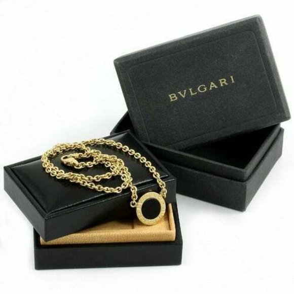 BVLGARI 18k Yellow Gold, Black Onyx Necklace - Picture 3 of 7